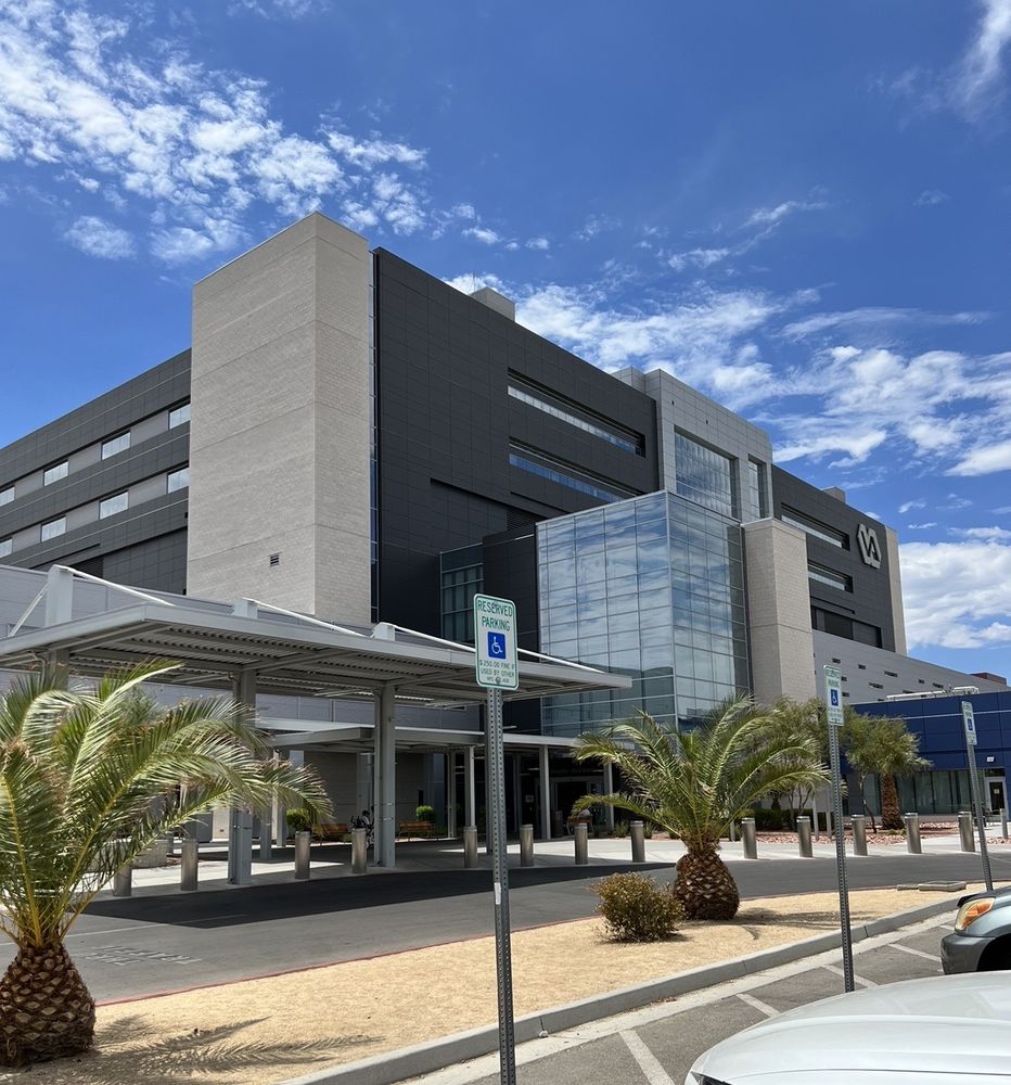 Exterior of the North Las Vegas VA Medical Center, a U.S. Department of Veterans Affairs facility in the VA Southern Nevada Healthcare System.